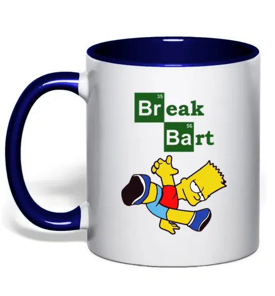 Чашка с цветной ручкой Breack Bart Глубокий темно-синий фото