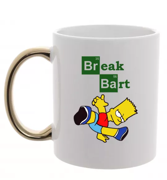Чашка с цветной ручкой Breack Bart Золото фото