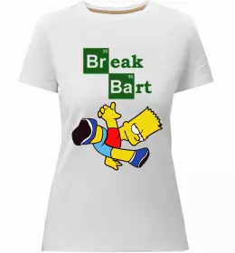 Женская премиум футболка Ліса та Барт Белый фото