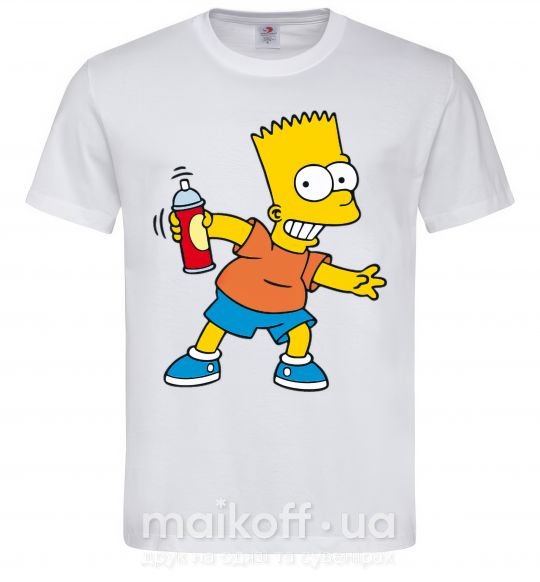 Мужская футболка Барт с баллончиком Белый фото