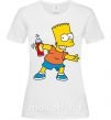 Жіноча футболка Барт с баллончиком Білий фото