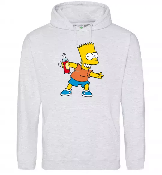 Жіноча толстовка (худі) Барт з фарбою Сірий меланж фото