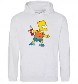 Женская толстовка (худи) Барт з фарбою Серый меланж фото