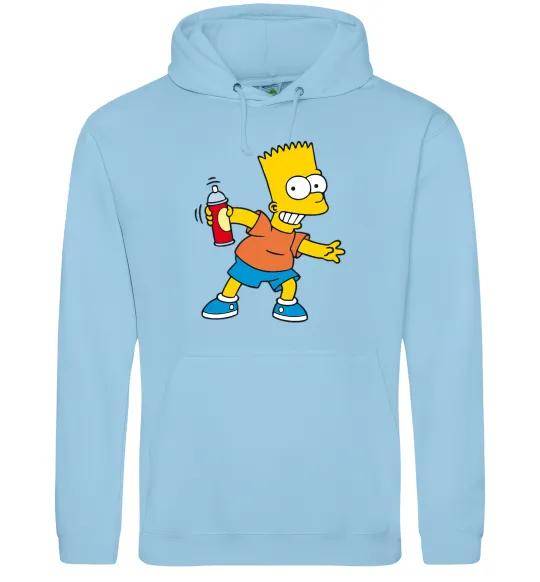 Женская толстовка (худи) Барт з фарбою Голубой фото