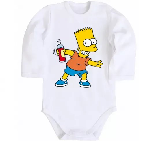 Детский боди Барт з фарбою Белый фото