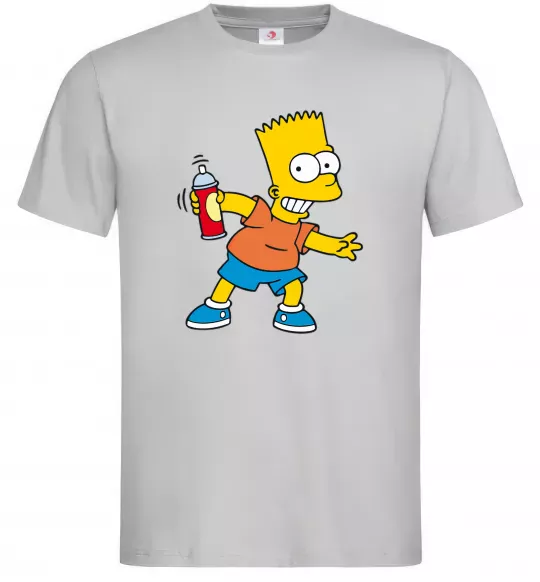 Мужская футболка Барт з фарбою Серый фото