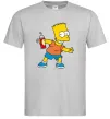 Мужская футболка Барт з фарбою Серый Мужская футболка Барт з фарбою Серый фото