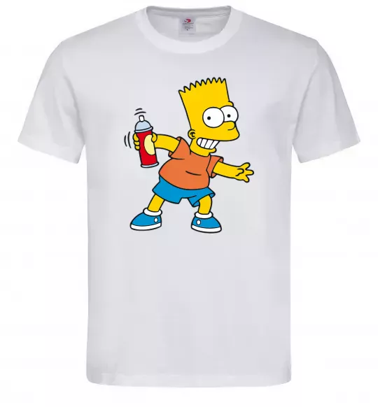Мужская футболка Барт з фарбою Белый фото