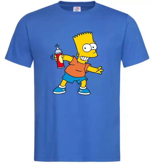 Мужская футболка Барт з фарбою Ярко-синий фото
