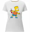 Жіноча преміум футболка Барт з фарбою Білий Жіноча преміум футболка Барт з фарбою Білий фото