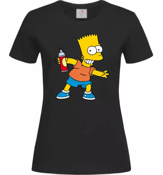 Женская футболка Барт з фарбою Черный фото