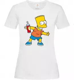 Женская футболка Барт з фарбою Белый фото