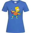 Женская футболка Барт з фарбою Ярко-синий фото