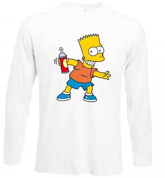 Лонгслив Барт з фарбою Белый фото