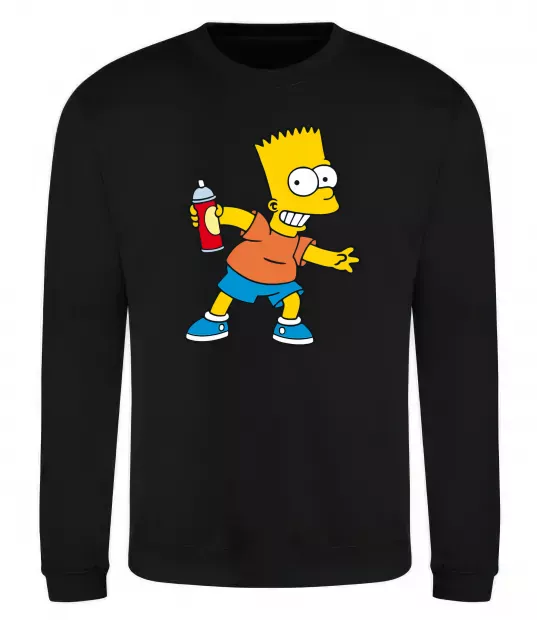 Світшот Барт з фарбою Чорний фото