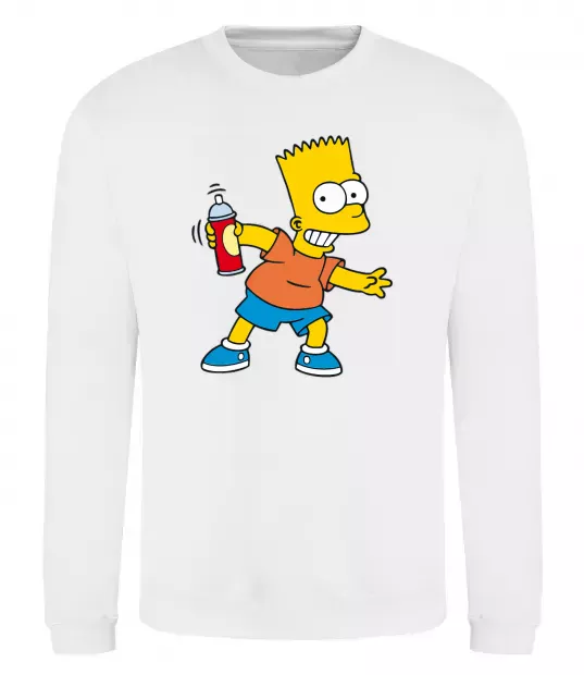 Світшот Барт з фарбою Білий фото