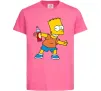 Детская футболка Барт з фарбою Ярко-розовый фото