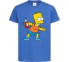 Детская футболка Барт з фарбою Ярко-синий фото