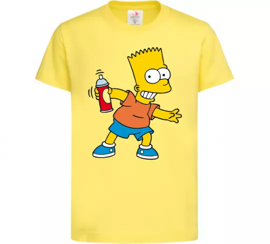 Детская футболка Барт з фарбою Лимонный фото