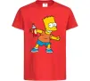 Детская футболка Барт з фарбою Красный фото