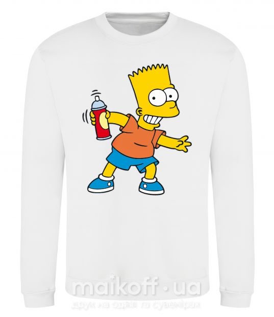 Свитшот Барт с баллончиком Белый фото