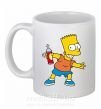 Чашка керамічна Барт с баллончиком Білий фото