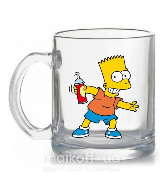 Чашка скляна Барт с баллончиком Прозорий фото