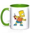 Чашка с цветной ручкой Барт с баллончиком Зеленый фото