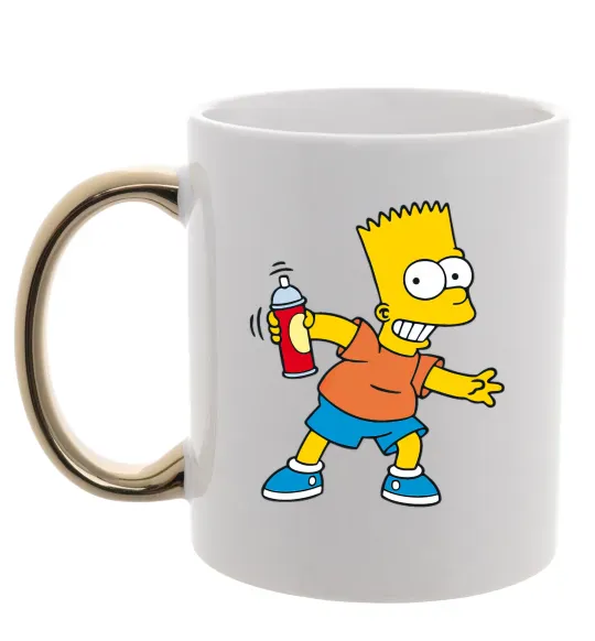 Чашка с цветной ручкой Барт з фарбою Золото фото