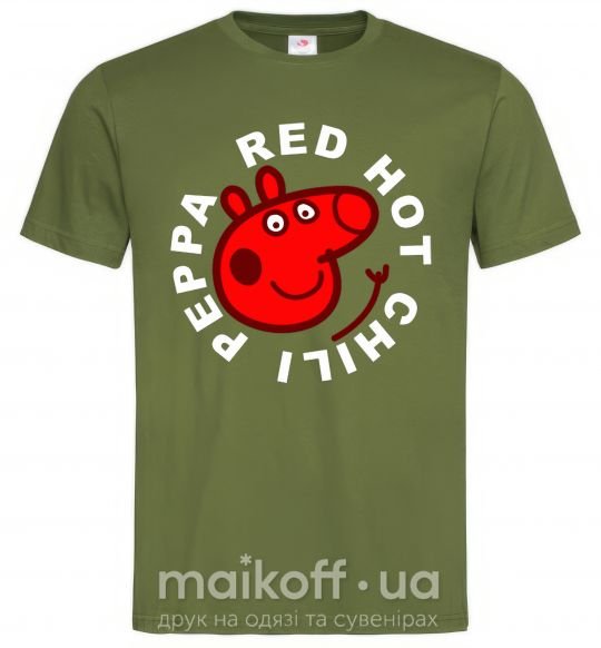Мужская футболка Red hot chili peppa Оливковый фото