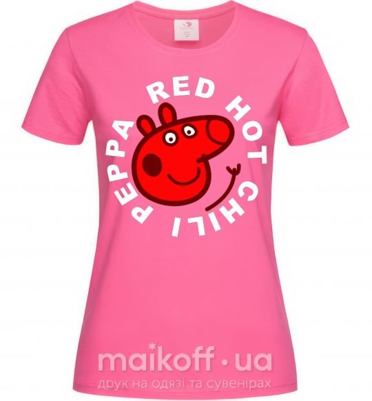 Жіноча футболка Red hot chili peppa Яскраво-рожевий фото