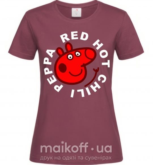Жіноча футболка Red hot chili peppa Бордовий фото