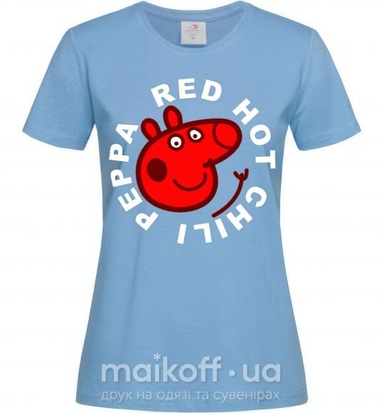 Женская футболка Red hot chili peppa Голубой фото