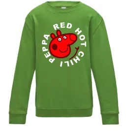 Детский Свитшот Red hot chili peppa Лаймовый фото