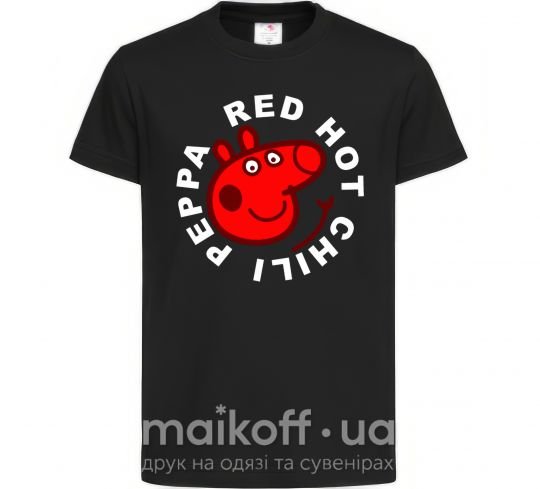 Дитяча футболка Red hot chili peppa Чорний фото