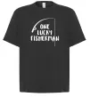 Футболка Оверсайз One lucky fisherman Чорний фото