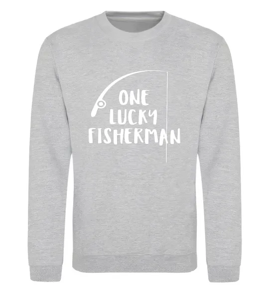 Світшот One lucky fisherman Сірий меланж фото
