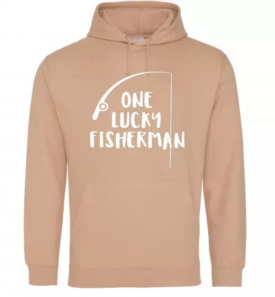 Чоловіча толстовка (худі) One lucky fisherman Пісочний фото