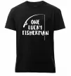 Чоловіча преміум футболка One lucky fisherman Чорний фото
