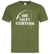 Чоловіча футболка One lucky fisherman Оливковий фото