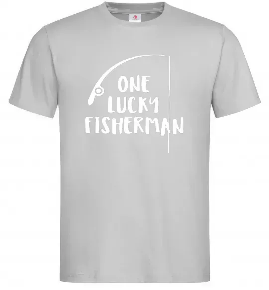 Чоловіча футболка One lucky fisherman Сірий фото