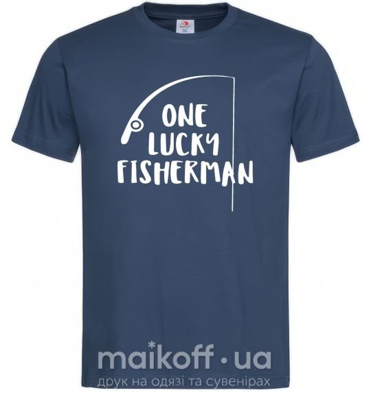 Мужская футболка One lucky fisherman Темно-синий фото