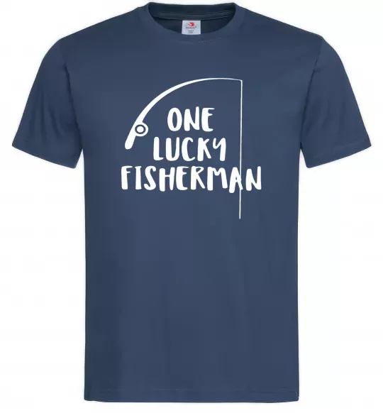 Чоловіча футболка One lucky fisherman Темно-синій фото