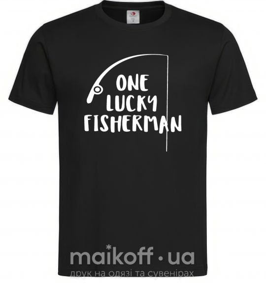 Чоловіча футболка One lucky fisherman Чорний фото