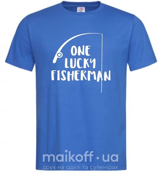 Чоловіча футболка One lucky fisherman Яскраво-синій фото