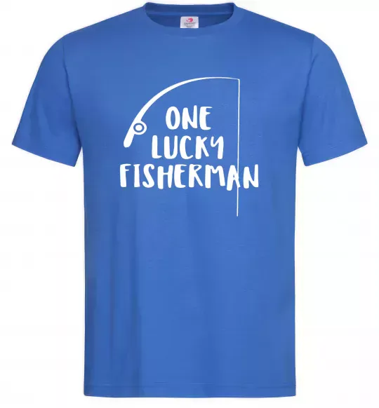 Чоловіча футболка One lucky fisherman Яскраво-синій фото