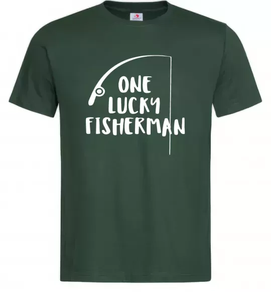 Чоловіча футболка One lucky fisherman Темно-зелений фото
