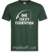 Мужская футболка One lucky fisherman Темно-зеленый фото