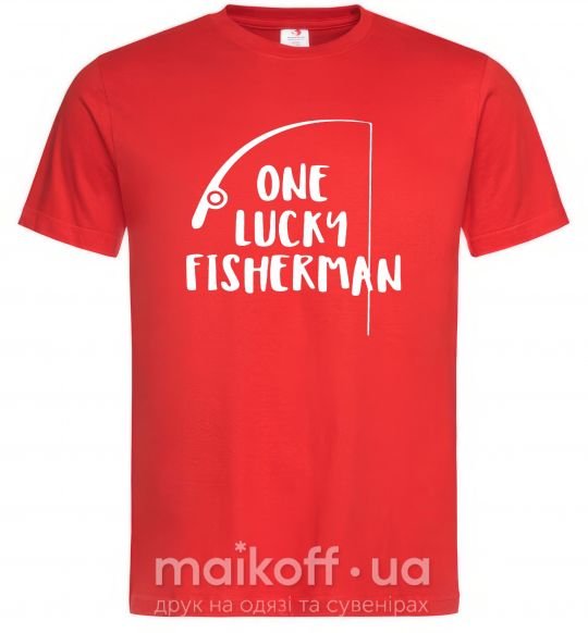 Чоловіча футболка One lucky fisherman Червоний фото
