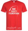 Мужская футболка One lucky fisherman Красный фото